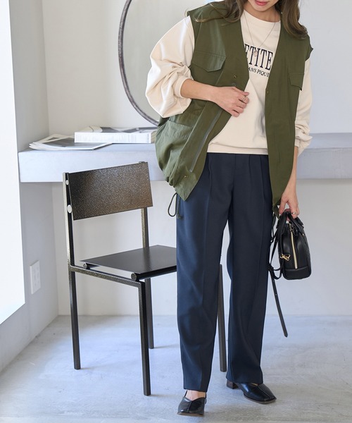 ROPE' PICNIC（ロペピクニック）の「ミリタリーベスト（ベスト・レディース・チャコールグレー/カーキ/キャメル・38）」の12枚目の写真