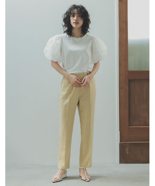 Re:EDIT（リエディ）の「オーガンジースリーブ半袖トップス（Tシャツ/カットソー・レディース・ブラック/ホワイト・LARGE/MEDIUM）」の12枚目の写真