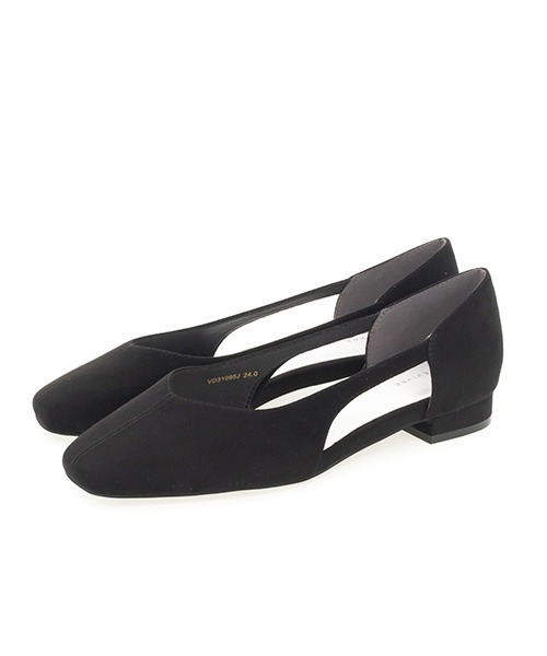 【セール】サステナブル サイドオープンフラットパンプス（パンプス）｜A de Vivre（アドゥヴィーヴル）