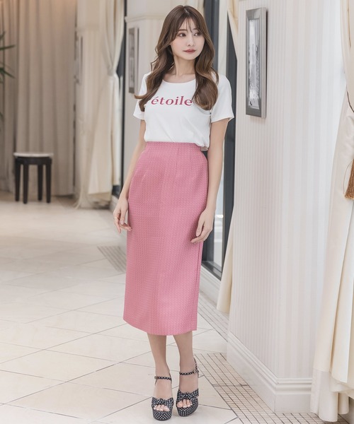 Julia Boutique（ジュリアブティック）の「etoile刺繍ロゴデザインTシャツ/23018（Tシャツ/カットソー・レディース・プラム/ブラック/ピンク/ベージュ・ONE）」の12枚目の写真