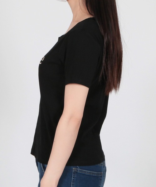 Julia Boutique（ジュリアブティック）の「etoile刺繍ロゴデザインTシャツ/23018（Tシャツ/カットソー・レディース・プラム/ブラック/ピンク/ベージュ・ONE）」の21枚目の写真