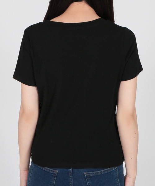 Julia Boutique（ジュリアブティック）の「etoile刺繍ロゴデザインTシャツ/23018（Tシャツ/カットソー・レディース・プラム/ブラック/ピンク/ベージュ・ONE）」の22枚目の写真