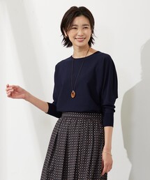 【洗える】 レーヨンエリートストレッチ ドルマンスリーブ ニット