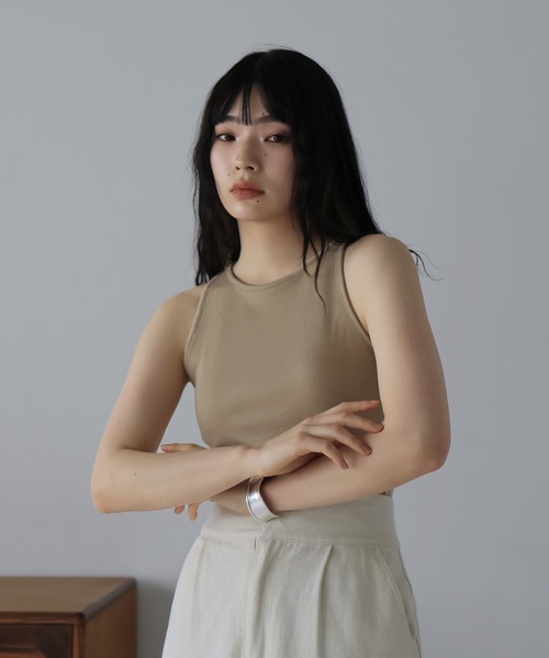 hellam（へラム）の「カットソー アメスリタンク（タンクトップ・レディース・ベージュ/カーキ/ブラック/オフホワイト/チャコール/グレー・FREE）」の5枚目の写真