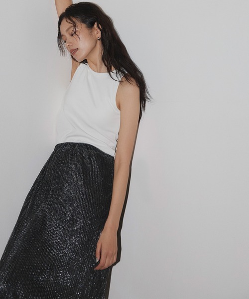 hellam（へラム）の「カットソー アメスリタンク（タンクトップ・レディース・ベージュ/カーキ/ブラック/オフホワイト/チャコール/グレー・FREE）」の2枚目の写真