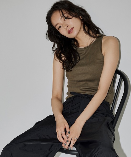 hellam（へラム）の「カットソー アメスリタンク（タンクトップ・レディース・ベージュ/カーキ/ブラック/オフホワイト/チャコール/グレー・FREE）」の6枚目の写真