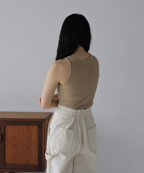 hellam（へラム）の「カットソー アメスリタンク（タンクトップ・レディース・ベージュ/カーキ/ブラック/オフホワイト/チャコール/グレー・FREE）」の8枚目の写真