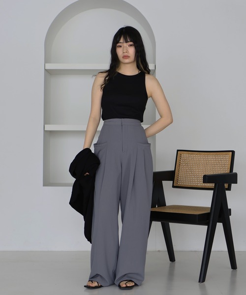 hellam（へラム）の「カットソー アメスリタンク（タンクトップ・レディース・ベージュ/カーキ/ブラック/オフホワイト/チャコール/グレー・FREE）」の20枚目の写真