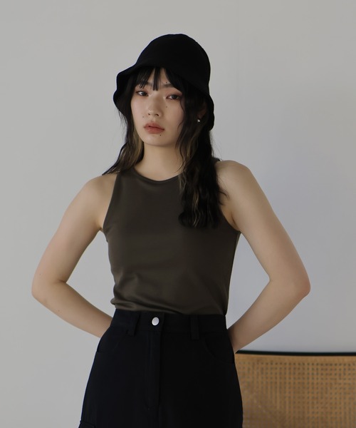 hellam（へラム）の「カットソー アメスリタンク（タンクトップ・レディース・ベージュ/カーキ/ブラック/オフホワイト/チャコール/グレー・FREE）」の21枚目の写真