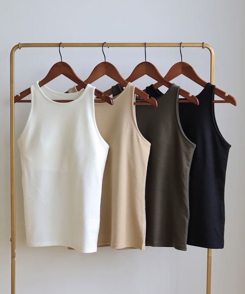 hellam（へラム）の「カットソー アメスリタンク（タンクトップ・レディース・ベージュ/カーキ/ブラック/オフホワイト/チャコール/グレー・FREE）」の10枚目の写真