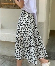 フラワープリントスカート