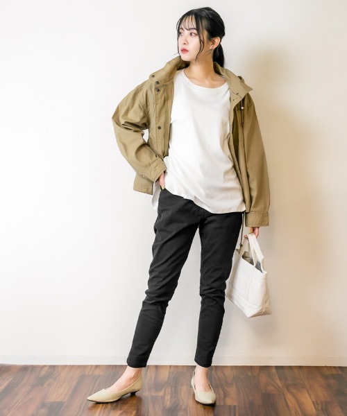 atONE(アットワン)の「atONE ゆるツイルサルエルカラーパンツ(チノパンツ・レディース・ブラック/カーキ/ベージュ・L/LL/3L/4L/M)」の7枚目の写真