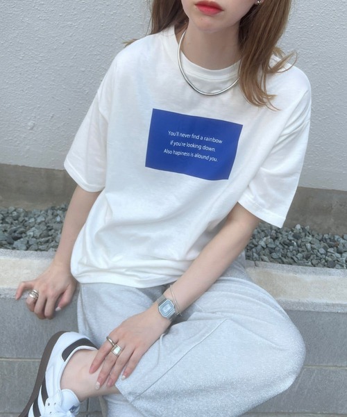 KOBE LETTUCE（コウベレタス）の「[ コットン100% ] 選べるプリント 半袖Tシャツ（Tシャツ/カットソー・レディース・ホワイト系3/ホワイト系5/ブラック/ホワイト系/ホワイト系1/ホワイト系2/ホワイト系4/ブラック系1/ブラック系・2/3/1）」の6枚目の写真