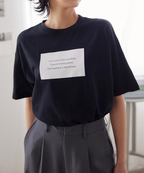 KOBE LETTUCE（コウベレタス）の「[ コットン100% ] 選べるプリント 半袖Tシャツ（Tシャツ/カットソー・レディース・ホワイト系3/ホワイト系5/ブラック/ホワイト系/ホワイト系1/ホワイト系2/ホワイト系4/ブラック系1/ブラック系・2/3/1）」の9枚目の写真