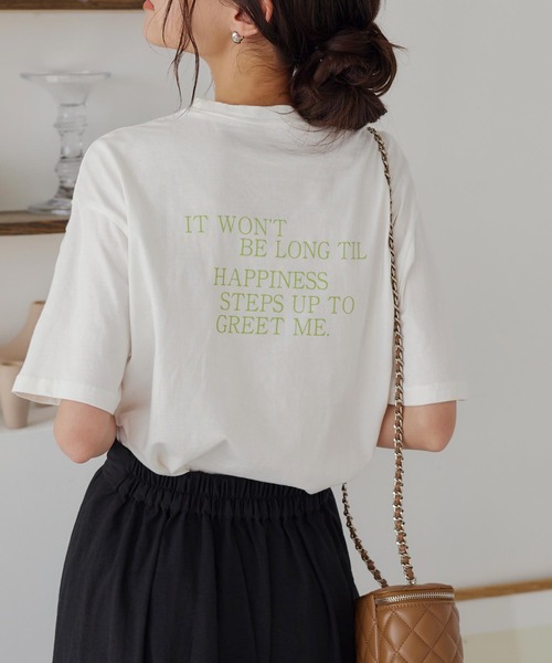 KOBE LETTUCE（コウベレタス）の「[ コットン100% ] 選べるプリント 半袖Tシャツ（Tシャツ/カットソー・レディース・ホワイト系3/ホワイト系5/ブラック/ホワイト系/ホワイト系1/ホワイト系2/ホワイト系4/ブラック系1/ブラック系・2/3/1）」の21枚目の写真