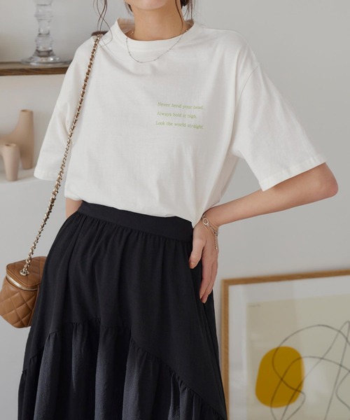 KOBE LETTUCE（コウベレタス）の「[ コットン100% ] 選べるプリント 半袖Tシャツ（Tシャツ/カットソー・レディース・ホワイト系3/ホワイト系5/ブラック/ホワイト系/ホワイト系1/ホワイト系2/ホワイト系4/ブラック系1/ブラック系・2/3/1）」の22枚目の写真