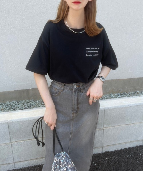 KOBE LETTUCE（コウベレタス）の「[ コットン100% ] 選べるプリント 半袖Tシャツ（Tシャツ/カットソー・レディース・ホワイト系3/ホワイト系5/ブラック/ホワイト系/ホワイト系1/ホワイト系2/ホワイト系4/ブラック系1/ブラック系・2/3/1）」の12枚目の写真