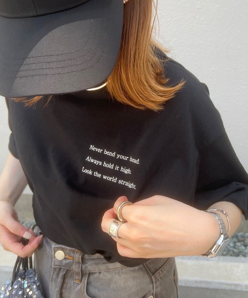 KOBE LETTUCE（コウベレタス）の「[ コットン100% ] 選べるプリント 半袖Tシャツ（Tシャツ/カットソー・レディース・ホワイト系3/ホワイト系5/ブラック/ホワイト系/ホワイト系1/ホワイト系2/ホワイト系4/ブラック系1/ブラック系・2/3/1）」の14枚目の写真