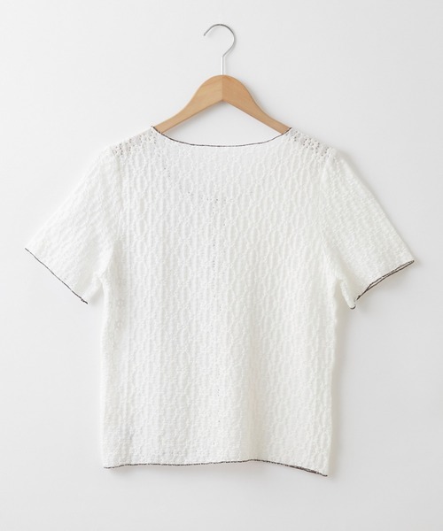 Chaco closet(チャコ クローゼット)の「フラワーレース配色コンパクトブラウス(シャツ/ブラウス・レディース・ホワイト/ライトブルー・FREE)」の11枚目の写真