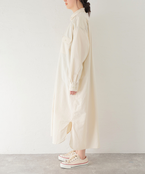 セール】【ARMEN/アーメン】SLUB CHAMBRAY LONG SHIRT（シャツ