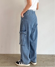 fuv.（ファブ）の「wide  kago denim pants ワイドカーゴデニムパンツ　made in INTER FACTORY（カーゴパンツ）」