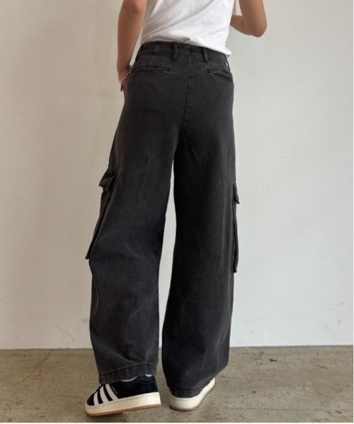 fuv.(ファブ)の「wide kago denim pants ワイドカーゴデニムパンツ made in INTER FACTORY(カーゴパンツ・メンズ・ブラック/ブルー/ネイビー・SMALL/MEDIUM/LARGE)」の6枚目の写真
