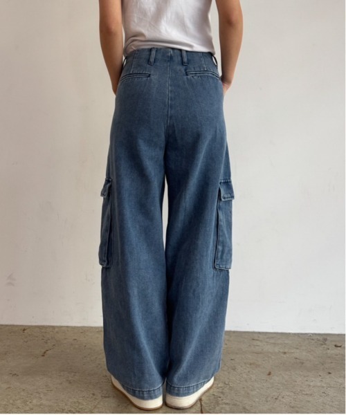 fuv.(ファブ)の「wide kago denim pants ワイドカーゴデニムパンツ made in INTER FACTORY(カーゴパンツ・メンズ・ブラック/ブルー/ネイビー・SMALL/MEDIUM/LARGE)」の19枚目の写真