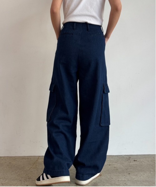 セール】wide kago denim pants ワイドカーゴデニムパンツ made