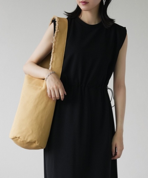 IAMUSE（アイアミューズ）の「ショルダーフリンジ　ワンショルダーキャンバスバッグ S0964【IAMUSE】（ショルダーバッグ・レディース・キャメル/ホワイト・FREE）」の7枚目の写真