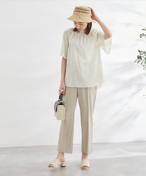 シャーリングフリルフレアスリーブ