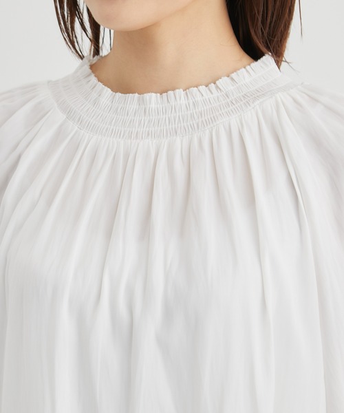 ROPE' PICNIC（ロペピクニック）の「洗える/シャーリングフリルフレアスリーブ（シャツ/ブラウス・レディース・チャコールグレー/ホワイト/ホワイト系その他/ベージュ/ラベンダー・38）」の12枚目の写真
