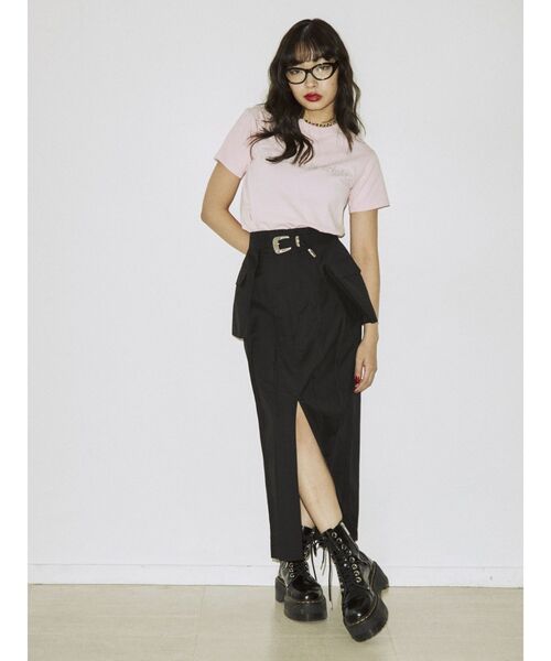 jouetie（ジュエティ）の「ラップレイヤードスカート（スカート・レディース・ブラック/ピンク/ブルー・MEDIUM）」の4枚目の写真