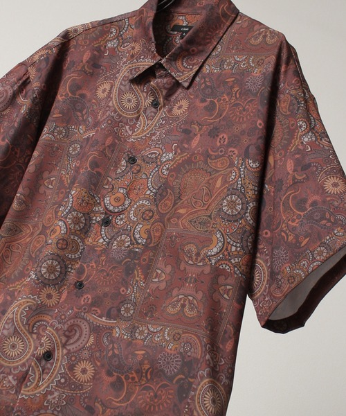 Art re A select（アトリエセレクト）の「Ealry Drape Georgette Whole Pattern Harfsleeve Oversized Shirt/エアリー ドレープ 総柄 ビッグシルエット レギュラーカラー半袖シャツ（シャツ/ブラウス・メンズ・カーキ/アイボリー/グレー系その他/ブラウン系その他/ブラック×レッド/ブラック系その他2/ブラウン系その他4/ブラウン系その他5/ブルー系その他2/ホワイト系その他5/ホワイト系その他2/ホワイト系その他4/ブラック系その他3/ブラック系その他5/ブラウン系その他2/ブラック系その他/ブルー系その他/ブラック系その他7/グレー系その他2/グレー系その他3/グレー系その他4/ブラックミックス/ネイビー/ベージュ系その他/ブラック×ホワイト/ホワイト系その他/ホワイト系その他3/ブラック系その他4/ブラック系その他6/ブラウン系その他3/ベージュ系その他2・M/L）」の21枚目の写真