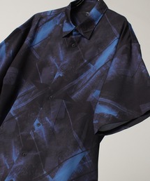 Ealry Drape Georgette Whole Pattern Harfsleeve Oversized Shirt/エアリー ドレープ 総柄 ビッグシルエット レギュラーカラー半袖シャツ