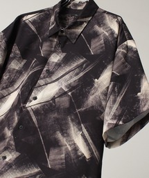 Ealry Drape Georgette Whole Pattern Harfsleeve Oversized Shirt/エアリー ドレープ 総柄 ビッグシルエット レギュラーカラー半袖シャツ
