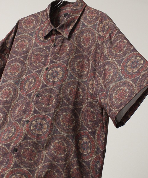 Art re A select（アトリエセレクト）の「Ealry Drape Georgette Whole Pattern Harfsleeve Oversized Shirt/エアリー ドレープ 総柄 ビッグシルエット レギュラーカラー半袖シャツ（シャツ/ブラウス・メンズ・カーキ/アイボリー/グレー系その他/ブラウン系その他/ブラック×レッド/ブラック系その他2/ブラウン系その他4/ブラウン系その他5/ブルー系その他2/ホワイト系その他5/ホワイト系その他2/ホワイト系その他4/ブラック系その他3/ブラック系その他5/ブラウン系その他2/ブラック系その他/ブルー系その他/ブラック系その他7/グレー系その他2/グレー系その他3/グレー系その他4/ブラックミックス/ネイビー/ベージュ系その他/ブラック×ホワイト/ホワイト系その他/ホワイト系その他3/ブラック系その他4/ブラック系その他6/ブラウン系その他3/ベージュ系その他2・M/L）」の22枚目の写真