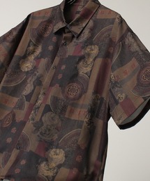 Ealry Drape Georgette Whole Pattern Harfsleeve Oversized Shirt/エアリー ドレープ 総柄 ビッグシルエット レギュラーカラー半袖シャツ