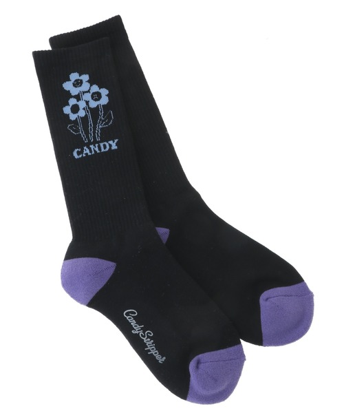 Candy Stripper（キャンディストリッパー）の「CANDY FLOWER RIB ソックス（ソックス/靴下・レディース・ピンク/オフホワイト/ブラック・FREE）」の3枚目の写真