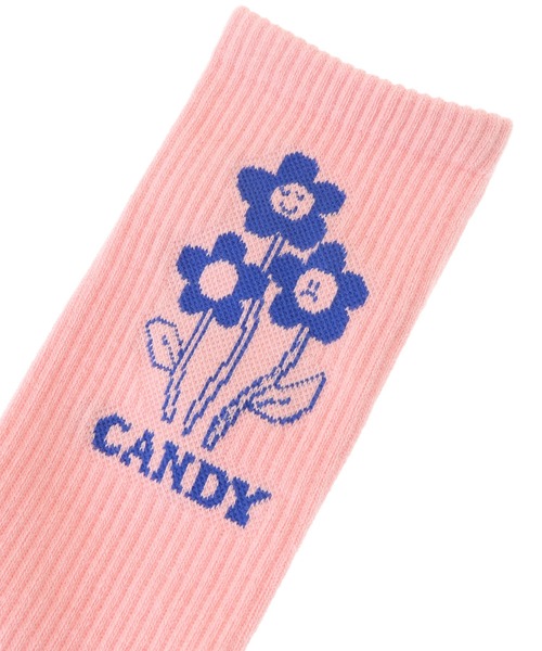 Candy Stripper（キャンディストリッパー）の「CANDY FLOWER RIB ソックス（ソックス/靴下・レディース・ピンク/オフホワイト/ブラック・FREE）」の5枚目の写真
