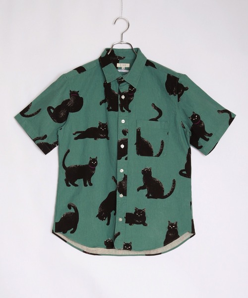 WESTSEA(ウエストシー)の「日本製 ネコ柄 ルーズサイズ 総柄半袖シャツ(シャツ/ブラウス・メンズ・ネイビー/ベージュ系その他/グリーン系その他/ブルー系その他/サックスブルー/ピンク/ベージュ系その他2/ベージュ系その他3/グリーン/ブルーグリーン/ベージュ/チャコール・M/L/XL)」の19枚目の写真