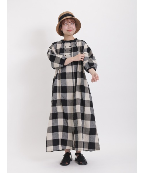 Samansa Mos2(サマンサ モスモス)の「ダブル釦チェックワンピース(ワンピース・レディース・ブラウン/グレー/ブラック・フリ-)」の8枚目の写真
