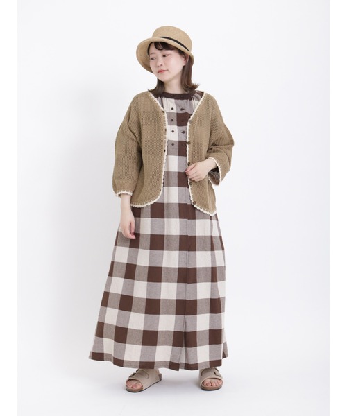 Samansa Mos2(サマンサ モスモス)の「ダブル釦チェックワンピース(ワンピース・レディース・ブラウン/グレー/ブラック・フリ-)」の16枚目の写真