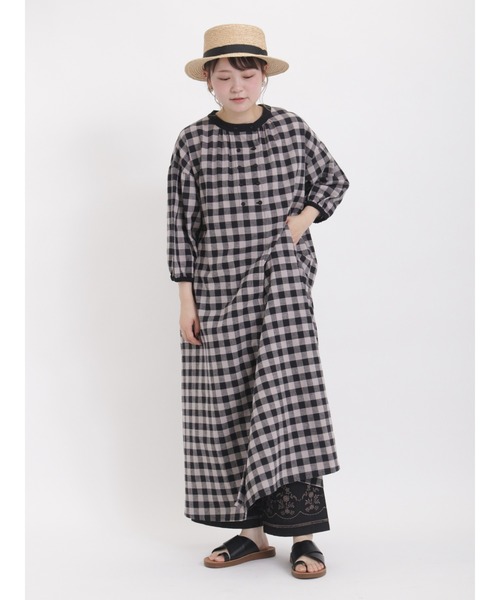 Samansa Mos2(サマンサ モスモス)の「ダブル釦チェックワンピース(ワンピース・レディース・ブラウン/グレー/ブラック・フリ-)」の13枚目の写真