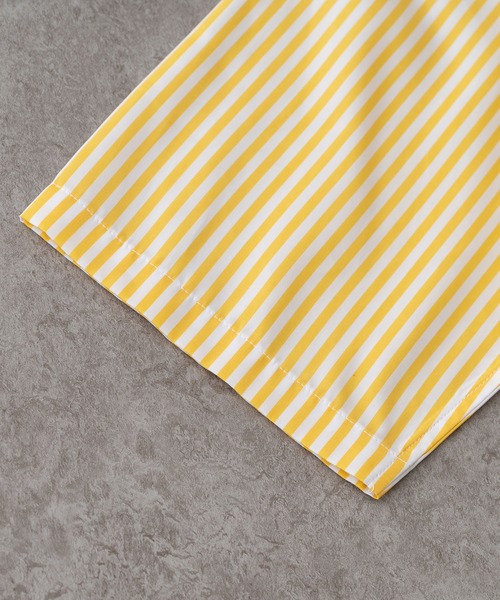 BRICK & SONS（ブリックアンドサンズ）の「リラックスバックプリーツシャツ半袖＜イエローストライプ＞（シャツ/ブラウス・メンズ・イエロー・XS/S/M/L）」の3枚目の写真