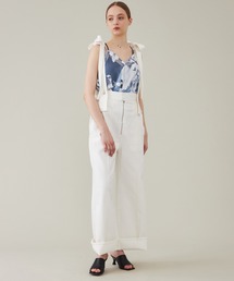 【LIVINGTONE/リヴィントーン】BLEK5 - Zipper fly high waist with suspenders/デニムパンツ