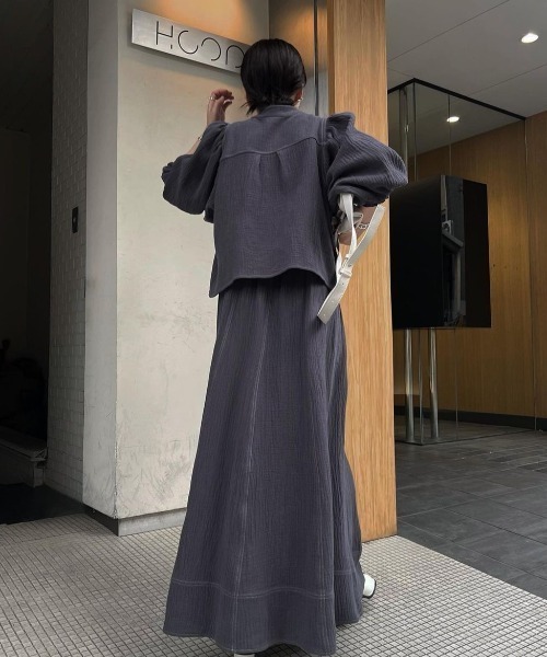 スカート WILLFULLY bi color stitch SK WILLFULLY（ウィルフリー）の「bi color stitch double gauze