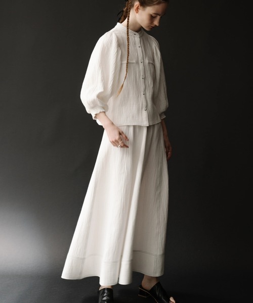 スカート WILLFULLY bi color stitch SK WILLFULLY（ウィルフリー）の「bi color stitch double gauze