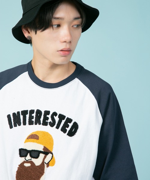 UNIIT(ユニット)の「【UNIIT/ユニット】別注 髭おじさん サガラ刺繍 ビッグシルエット ラグランTシャツ USAコットン100% ユニセックス(Tシャツ/カットソー・メンズ・ダークグリーン/ブラック/ネイビー・MEDIUM/LARGE)」の19枚目の写真