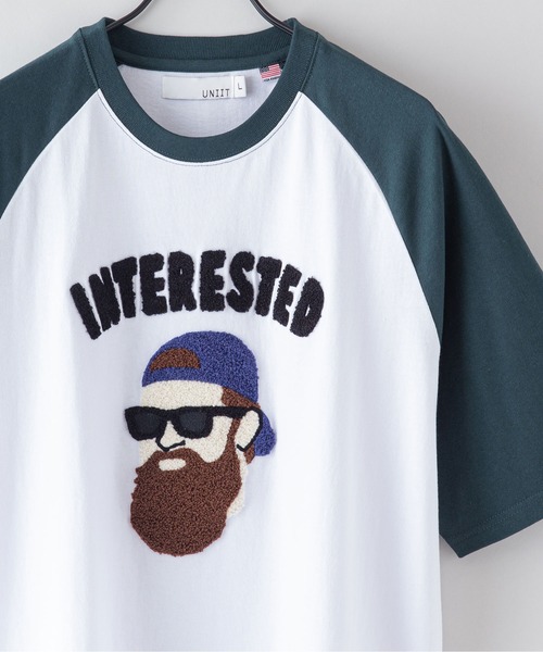 UNIIT(ユニット)の「【UNIIT/ユニット】別注 髭おじさん サガラ刺繍 ビッグシルエット ラグランTシャツ USAコットン100% ユニセックス(Tシャツ/カットソー・メンズ・ダークグリーン/ブラック/ネイビー・MEDIUM/LARGE)」の13枚目の写真