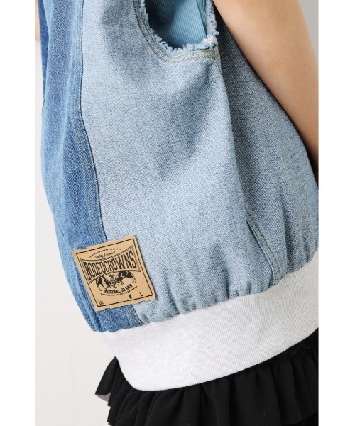 RODEO CROWNS WIDE BOWL(ロデオクラウンズワイドボウル)の「DENIM CUSTOM フードベスト(ベスト・レディース・ブルー系その他/ブルー・FREE)」の11枚目の写真